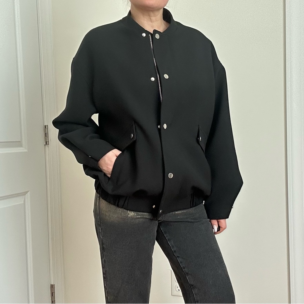 Zara Black Bomber Jacket